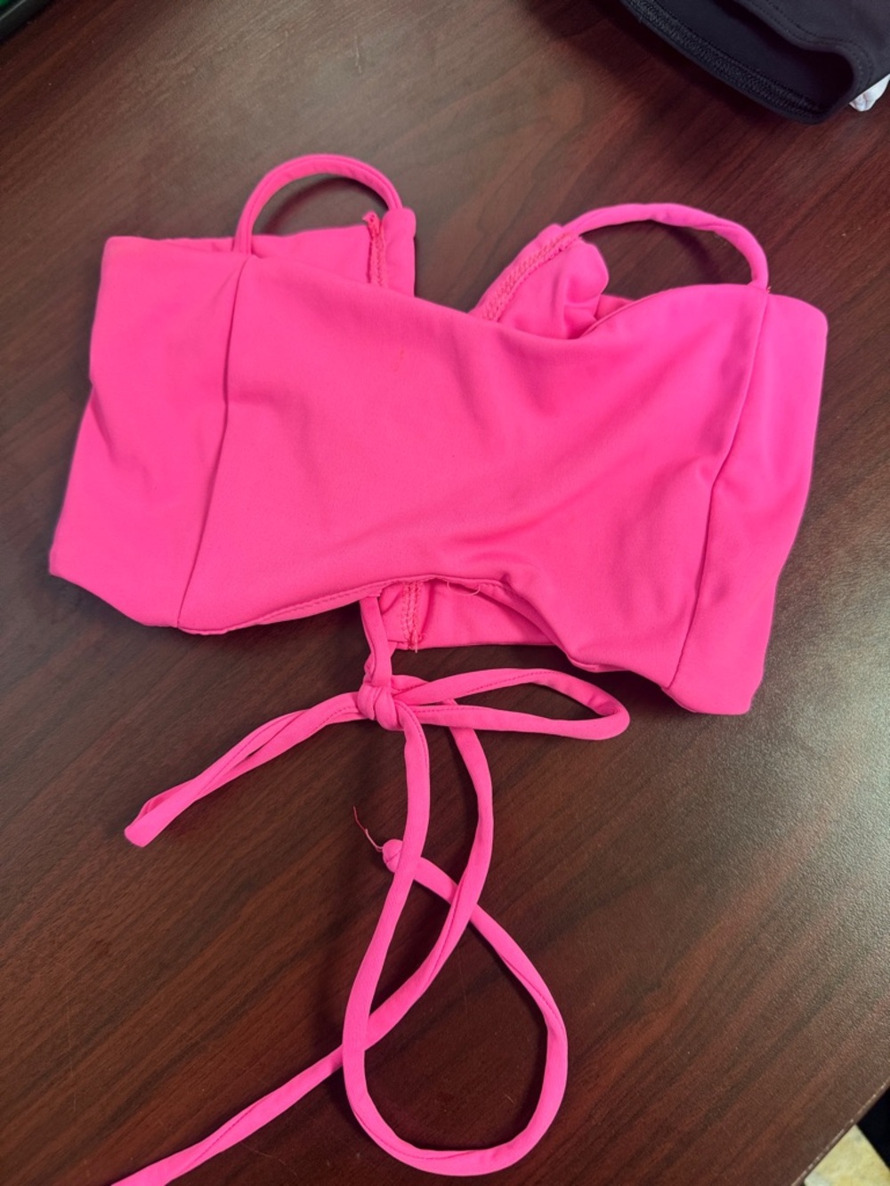 Hot Pink Strappy Bandeau Crop Top